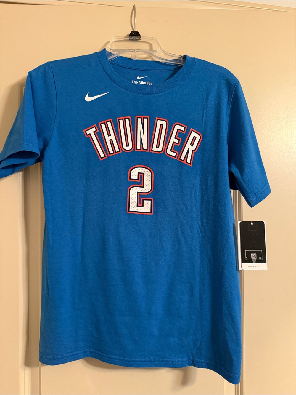 Nike Blue Oklahoma City Thunder Number 2 Short Sleeve Tee